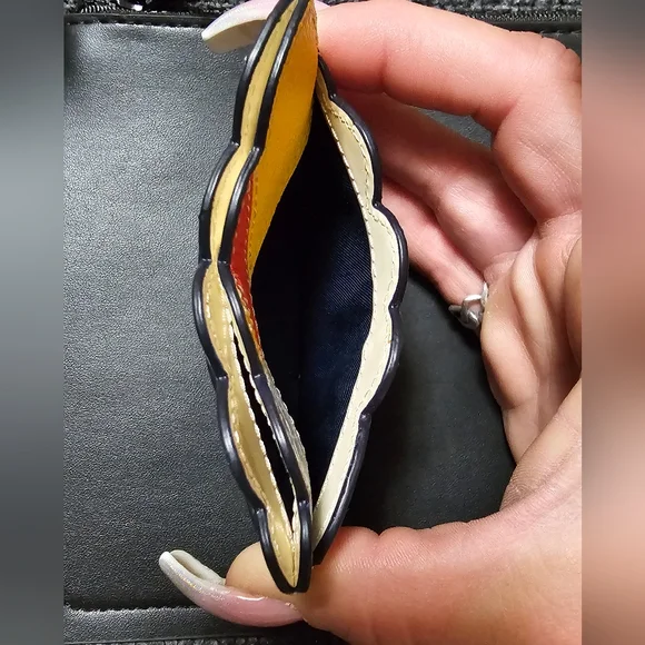 TORY BURCH Card Case Multicolor Leather Enamel Card Holder - Picture 5 of 12